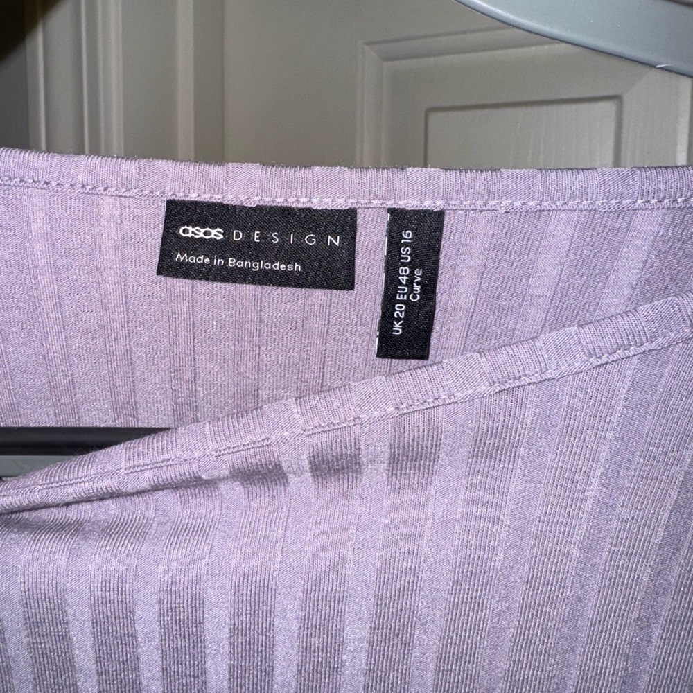 ASOS Women's Purple Ribbed Long Sleeve Top - Picture 2 of 3